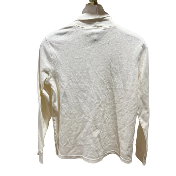 Ralph Lauren Cream Turtleneck Sweater Crest Logo 100% Cotton Preppy Tennis - Picture 3 of 7